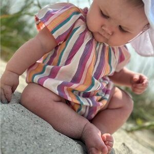 Colorful Striped Baby Romper